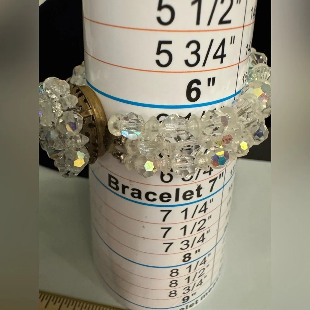 Vintage Aurora Borealis AB Crystal Bracelet Set